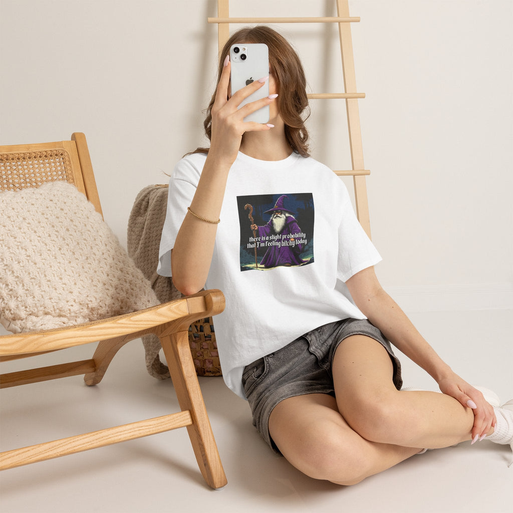 “Slight probability” Galactic Wizard Meme Heavyweight Cotton T-Shirt - The Galactic Wizard Emporium - T-Shirt