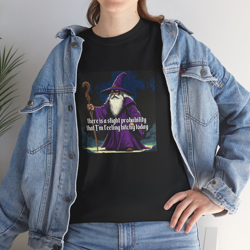 “Slight probability” Galactic Wizard Meme Heavyweight Cotton T-Shirt - The Galactic Wizard Emporium - T-Shirt