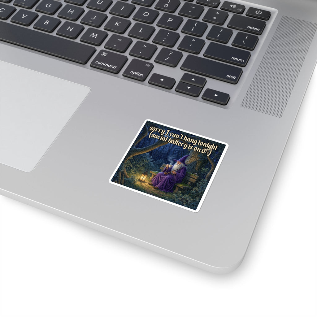 “Social Battery" Galactic Wizard Meme Sticker - The Galactic Wizard Emporium - Paper products
