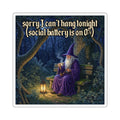 “Social Battery" Galactic Wizard Meme Sticker - The Galactic Wizard Emporium - Paper products