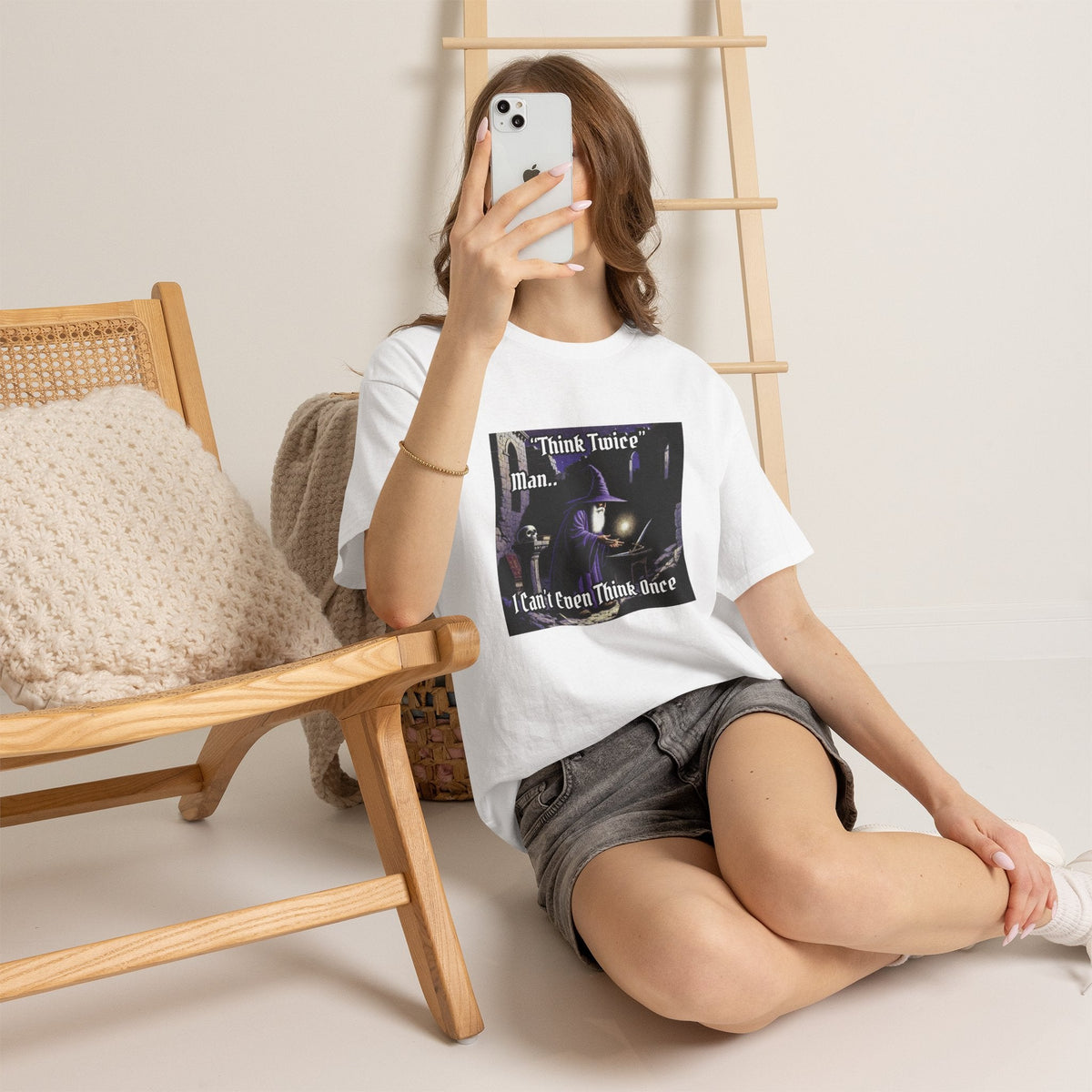 “Think Twice” Galactic Wizard Meme Heavyweight Cotton T-Shirt - The Galactic Wizard Emporium - T-Shirt