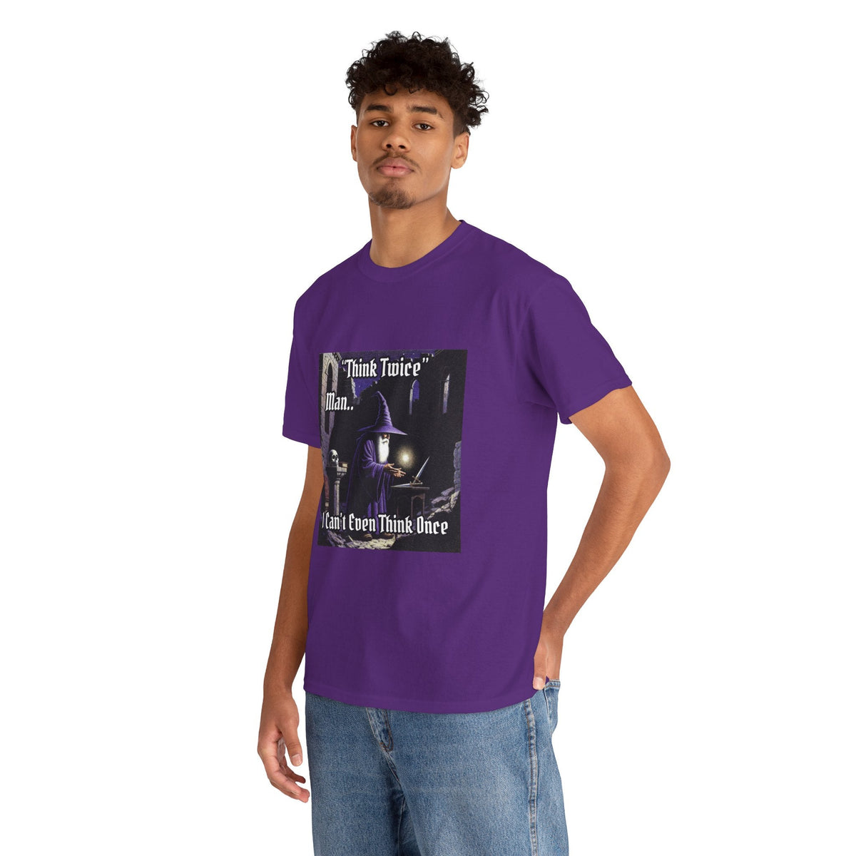 “Think Twice” Galactic Wizard Meme Heavyweight Cotton T-Shirt - The Galactic Wizard Emporium - T-Shirt