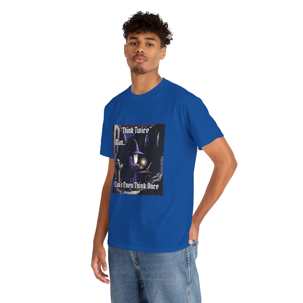 “Think Twice” Galactic Wizard Meme Heavyweight Cotton T-Shirt - The Galactic Wizard Emporium - T-Shirt