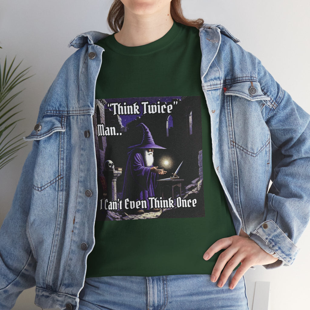 “Think Twice” Galactic Wizard Meme Heavyweight Cotton T-Shirt - The Galactic Wizard Emporium - T-Shirt