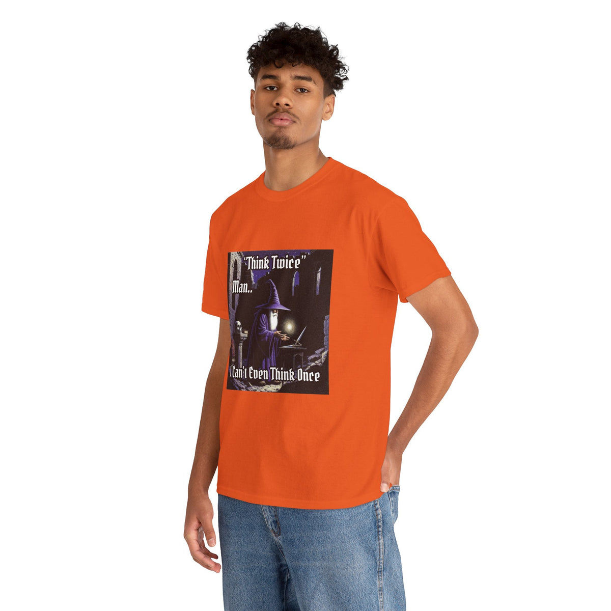 “Think Twice” Galactic Wizard Meme Heavyweight Cotton T-Shirt - The Galactic Wizard Emporium - T-Shirt