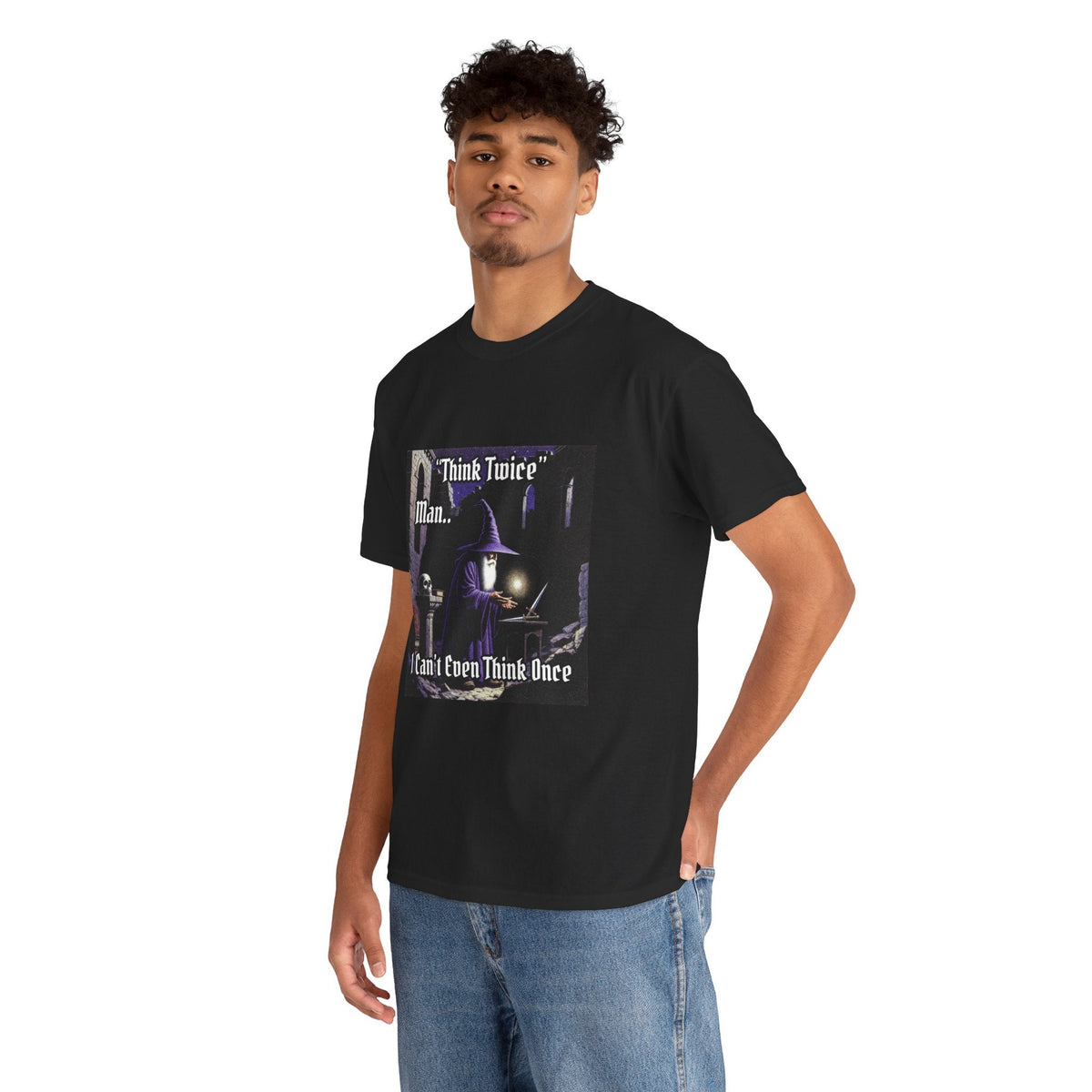 “Think Twice” Galactic Wizard Meme Heavyweight Cotton T-Shirt - The Galactic Wizard Emporium - T-Shirt