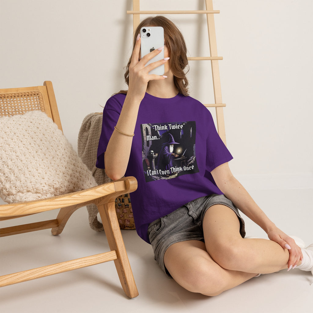 “Think Twice” Galactic Wizard Meme Heavyweight Cotton T-Shirt - The Galactic Wizard Emporium - T-Shirt
