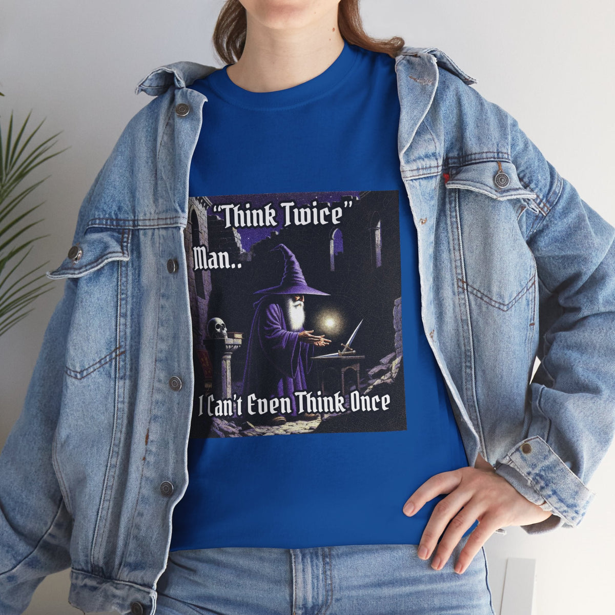“Think Twice” Galactic Wizard Meme Heavyweight Cotton T-Shirt - The Galactic Wizard Emporium - T-Shirt