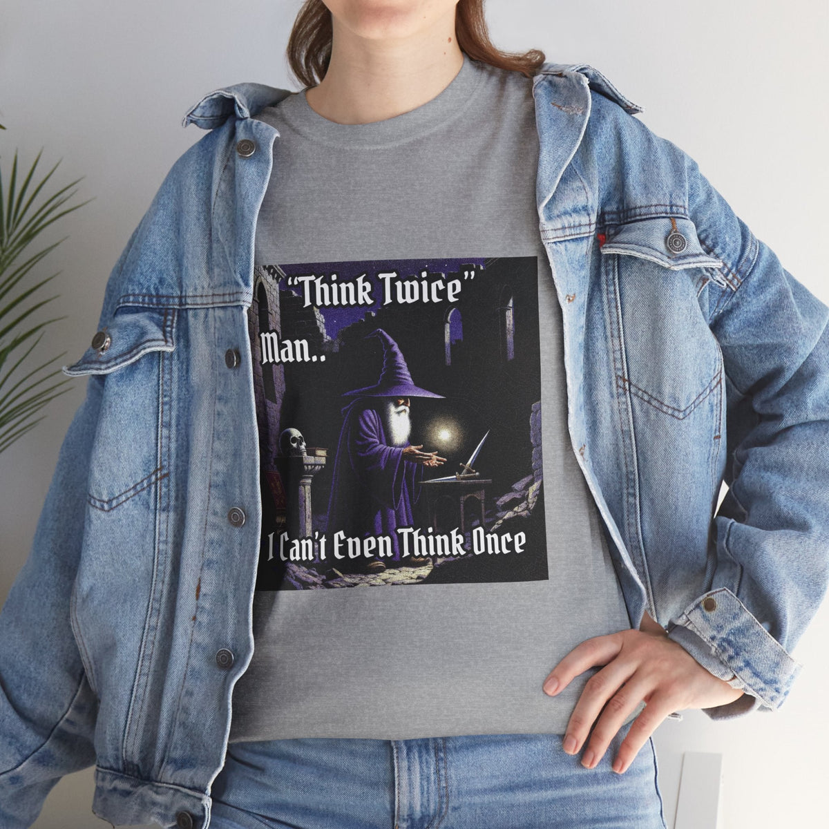 “Think Twice” Galactic Wizard Meme Heavyweight Cotton T-Shirt - The Galactic Wizard Emporium - T-Shirt