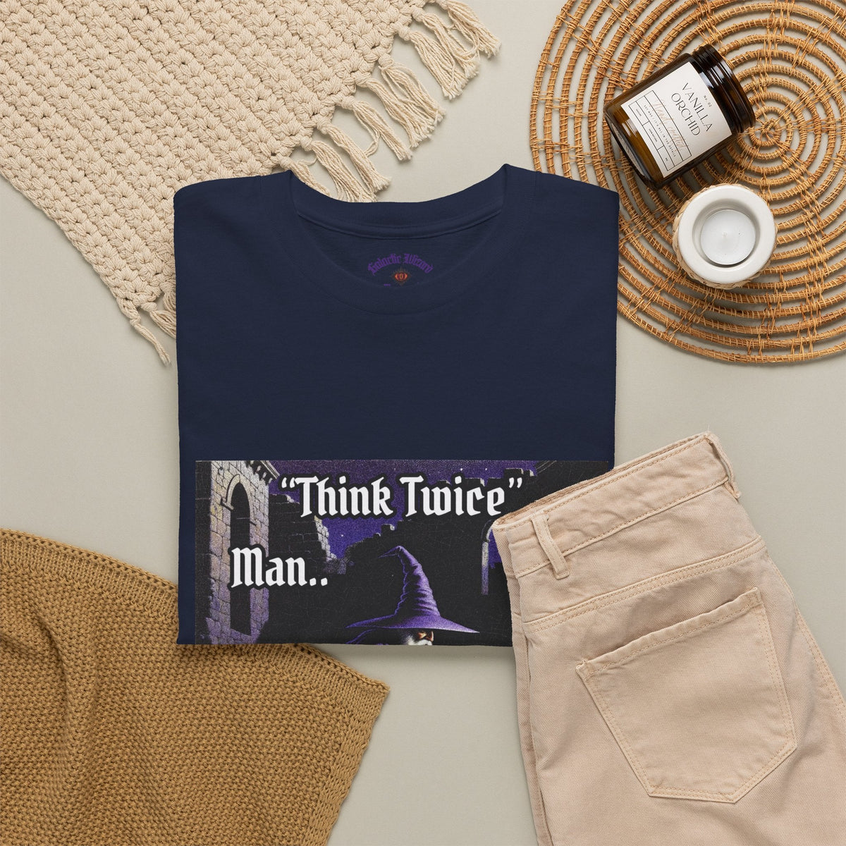 “Think Twice” Galactic Wizard Meme Heavyweight Cotton T-Shirt - The Galactic Wizard Emporium - T-Shirt