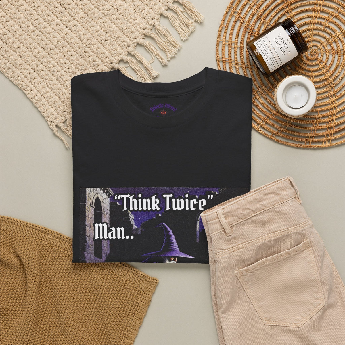 “Think Twice” Galactic Wizard Meme Heavyweight Cotton T-Shirt - The Galactic Wizard Emporium - T-Shirt