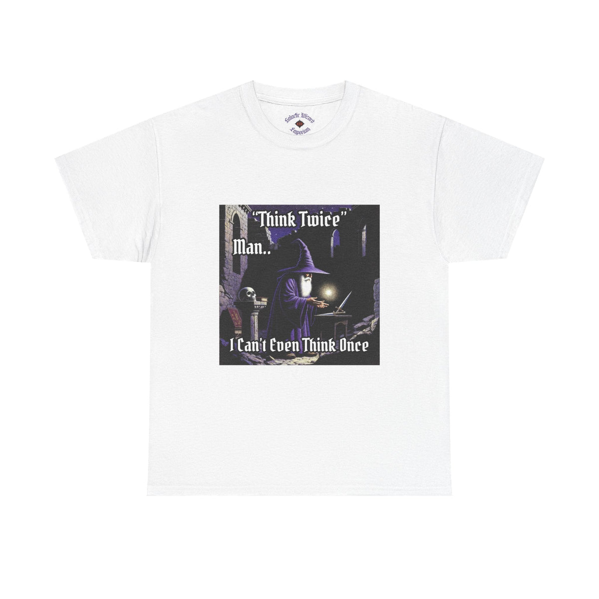 “Think Twice” Galactic Wizard Meme Heavyweight Cotton T-Shirt - The Galactic Wizard Emporium - T-Shirt