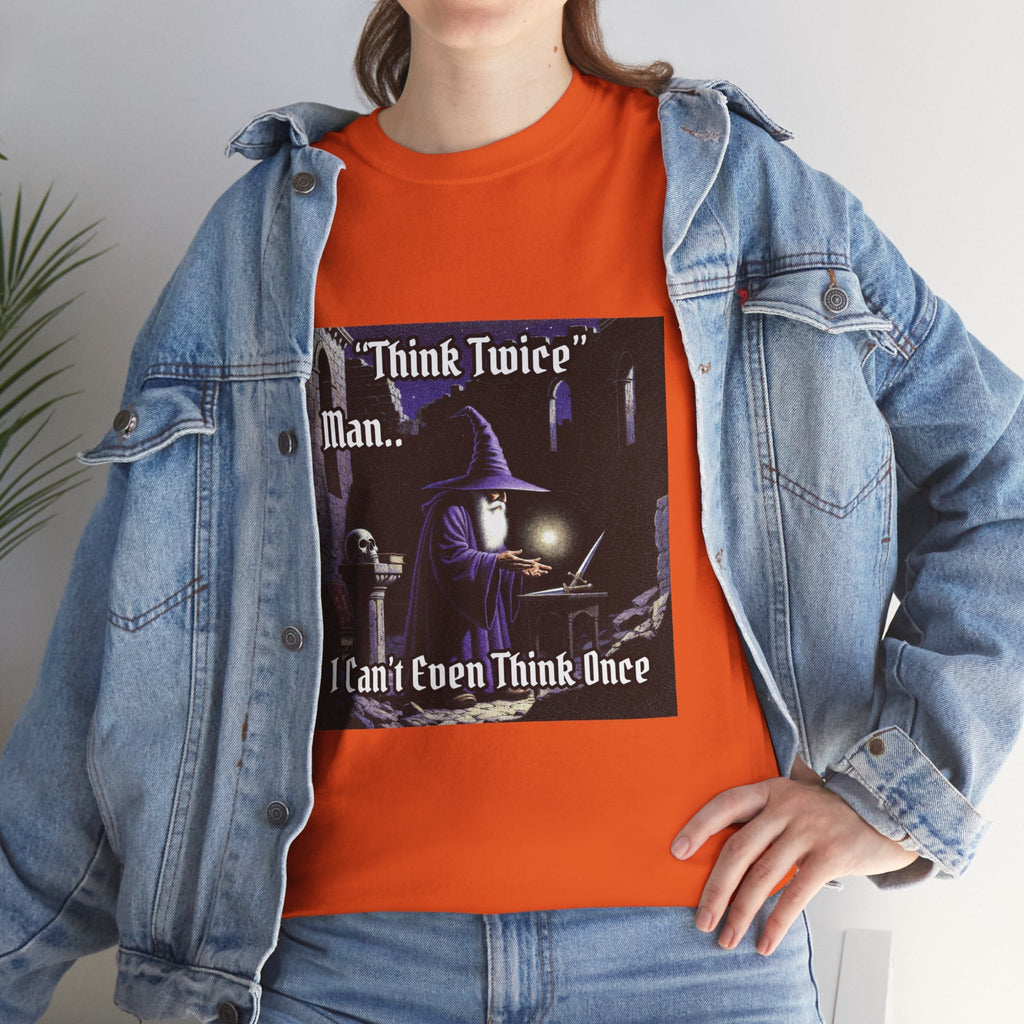 “Think Twice” Galactic Wizard Meme Heavyweight Cotton T-Shirt - The Galactic Wizard Emporium - T-Shirt