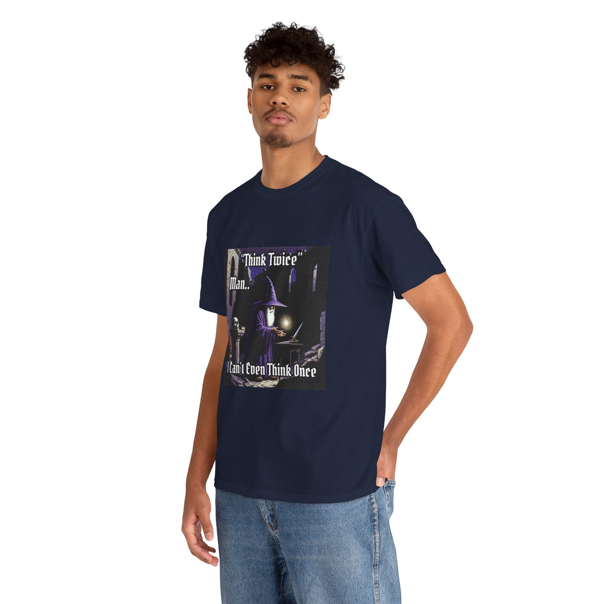 “Think Twice” Galactic Wizard Meme Heavyweight Cotton T-Shirt - The Galactic Wizard Emporium - T-Shirt