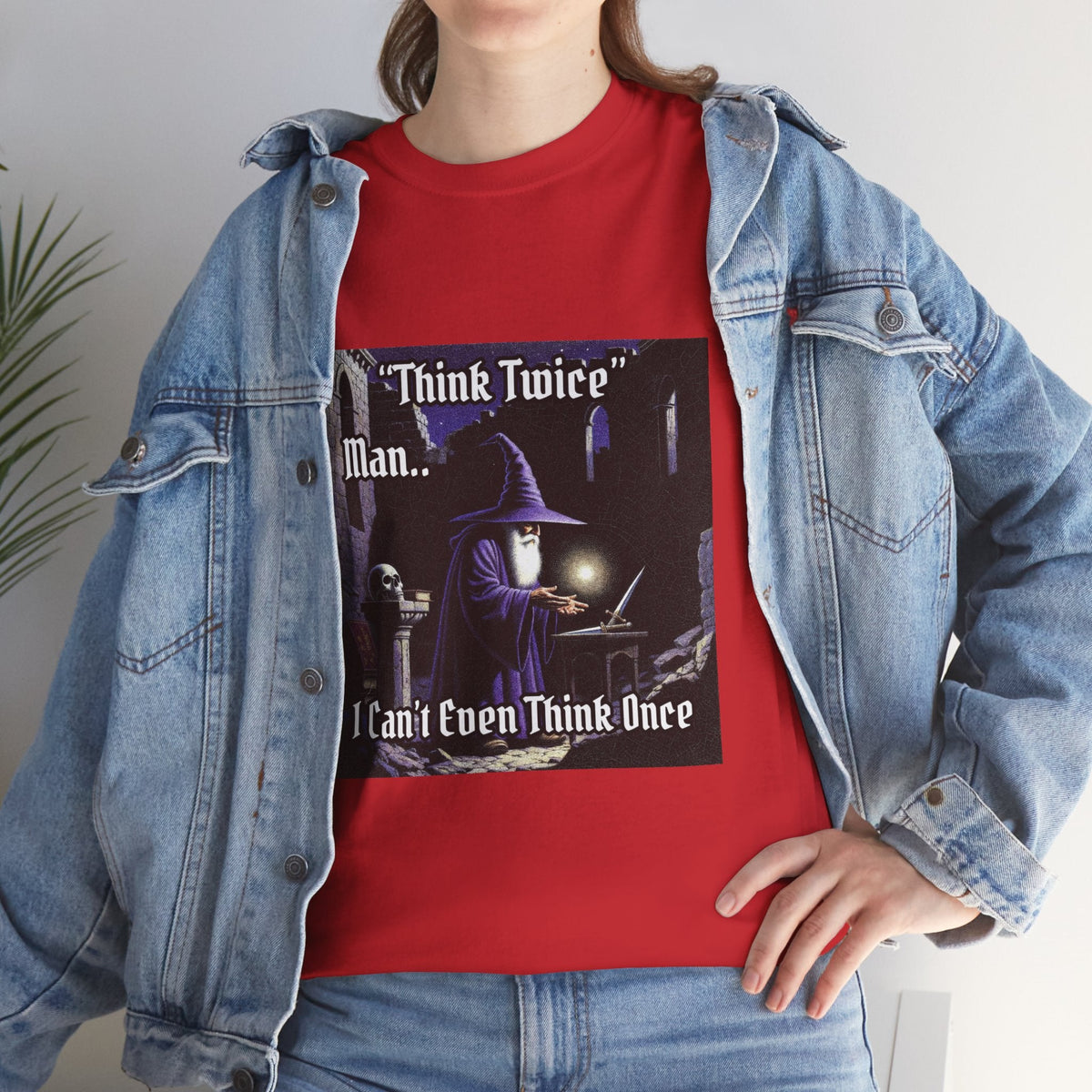 “Think Twice” Galactic Wizard Meme Heavyweight Cotton T-Shirt - The Galactic Wizard Emporium - T-Shirt
