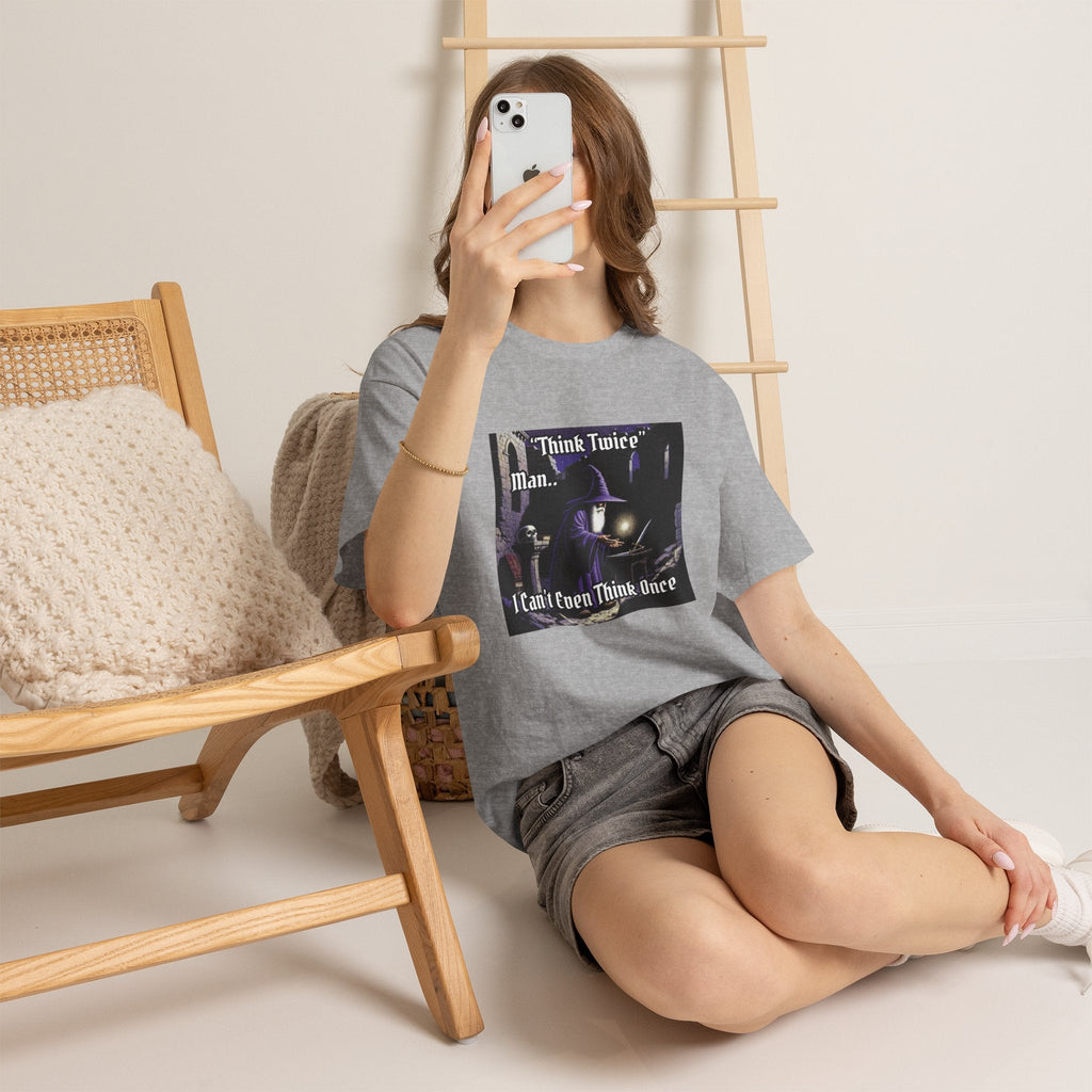 “Think Twice” Galactic Wizard Meme Heavyweight Cotton T-Shirt - The Galactic Wizard Emporium - T-Shirt