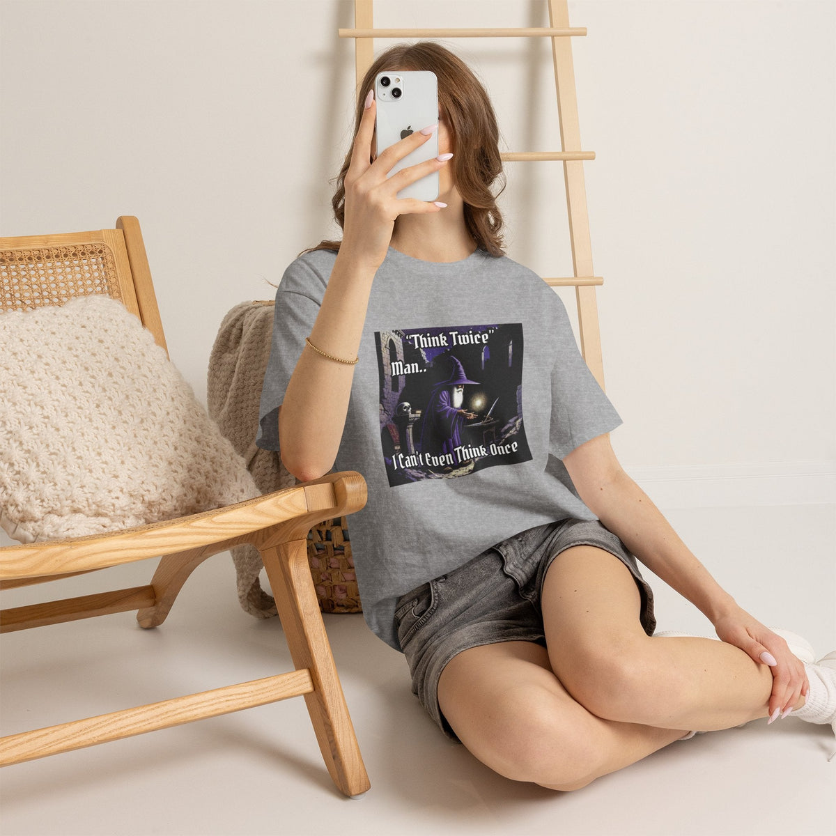 “Think Twice” Galactic Wizard Meme Heavyweight Cotton T-Shirt - The Galactic Wizard Emporium - T-Shirt