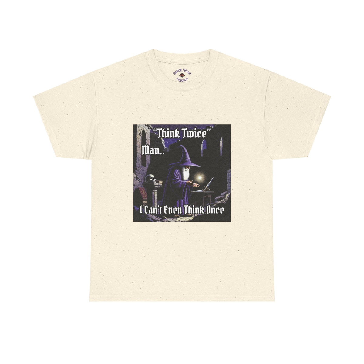 “Think Twice” Galactic Wizard Meme Heavyweight Cotton T-Shirt - The Galactic Wizard Emporium - T-Shirt