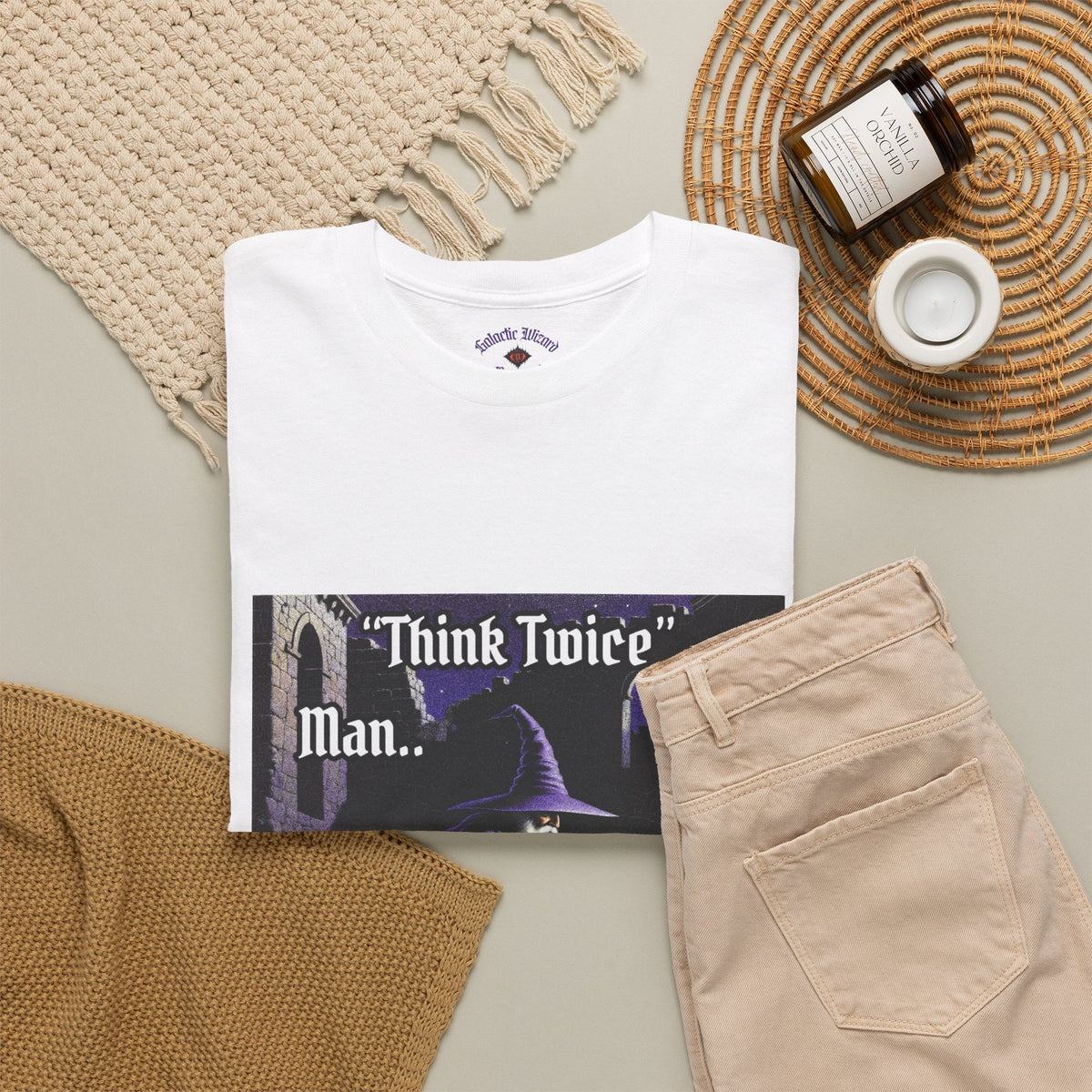 “Think Twice” Galactic Wizard Meme Heavyweight Cotton T-Shirt - The Galactic Wizard Emporium - T-Shirt