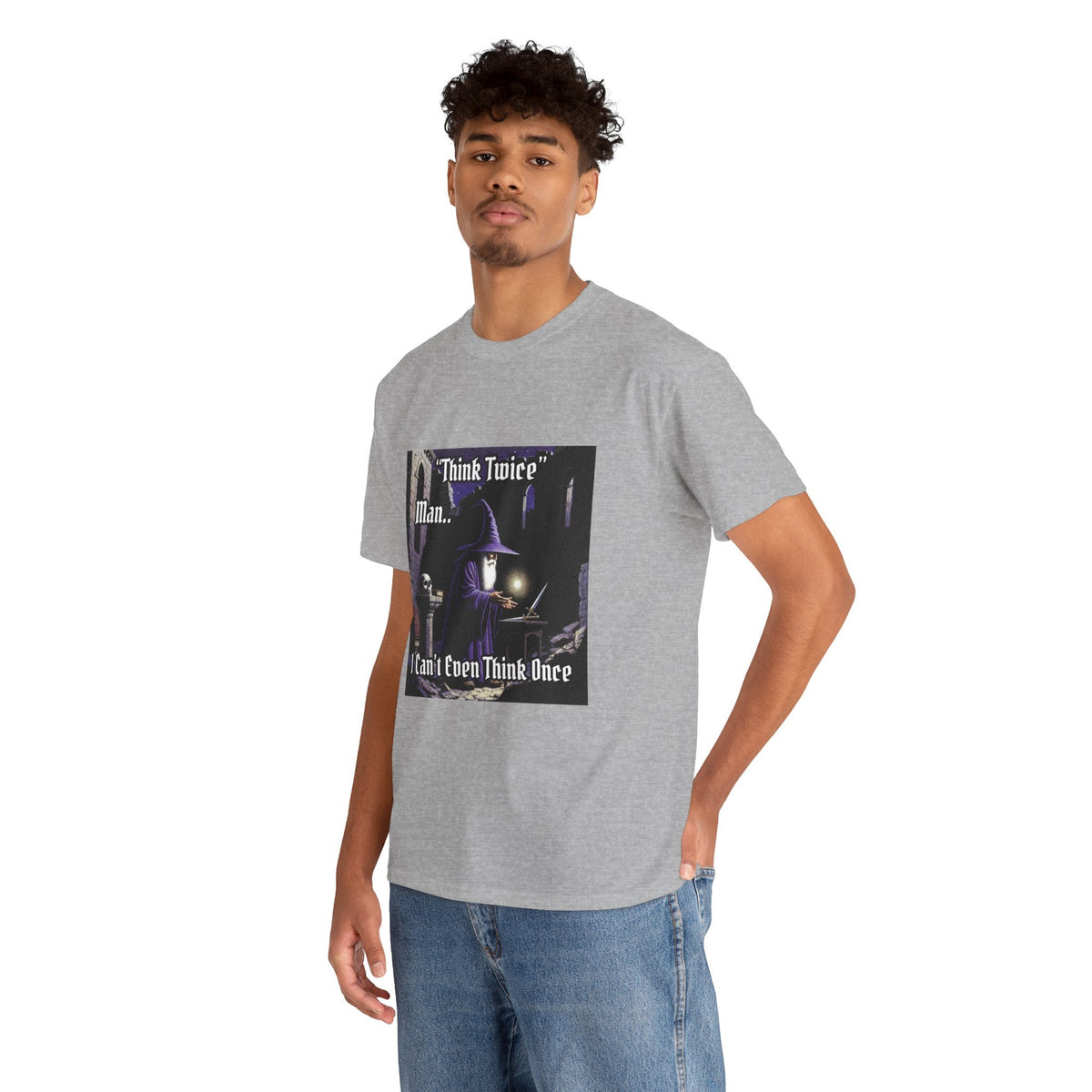 “Think Twice” Galactic Wizard Meme Heavyweight Cotton T-Shirt - The Galactic Wizard Emporium - T-Shirt