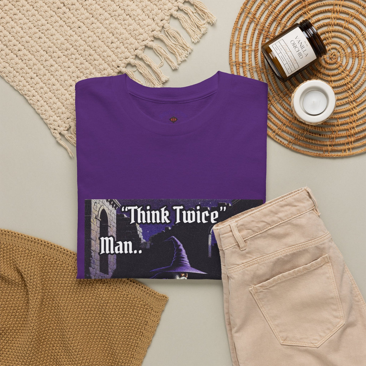 “Think Twice” Galactic Wizard Meme Heavyweight Cotton T-Shirt - The Galactic Wizard Emporium - T-Shirt