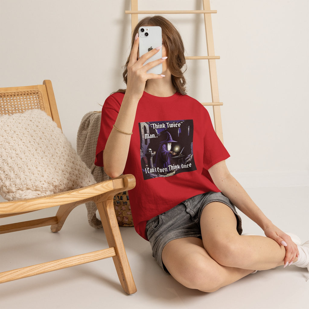 “Think Twice” Galactic Wizard Meme Heavyweight Cotton T-Shirt - The Galactic Wizard Emporium - T-Shirt