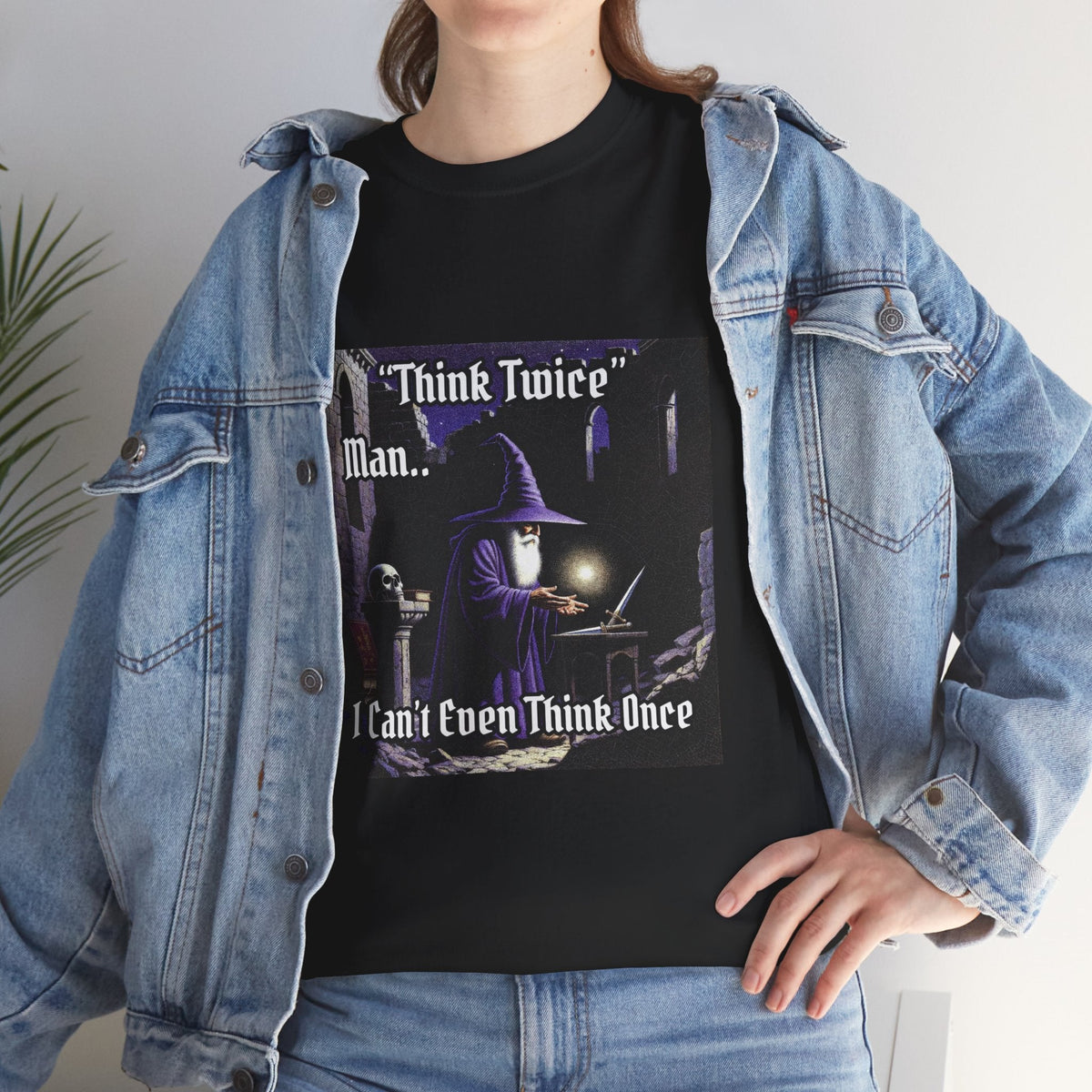 “Think Twice” Galactic Wizard Meme Heavyweight Cotton T-Shirt - The Galactic Wizard Emporium - T-Shirt