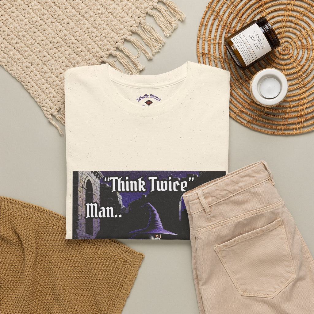 “Think Twice” Galactic Wizard Meme Heavyweight Cotton T-Shirt - The Galactic Wizard Emporium - T-Shirt